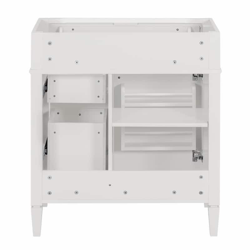 (Base Only)Modern Bathroom Storage Vanity Base with 2 Drawers and a Tip-out Drawer