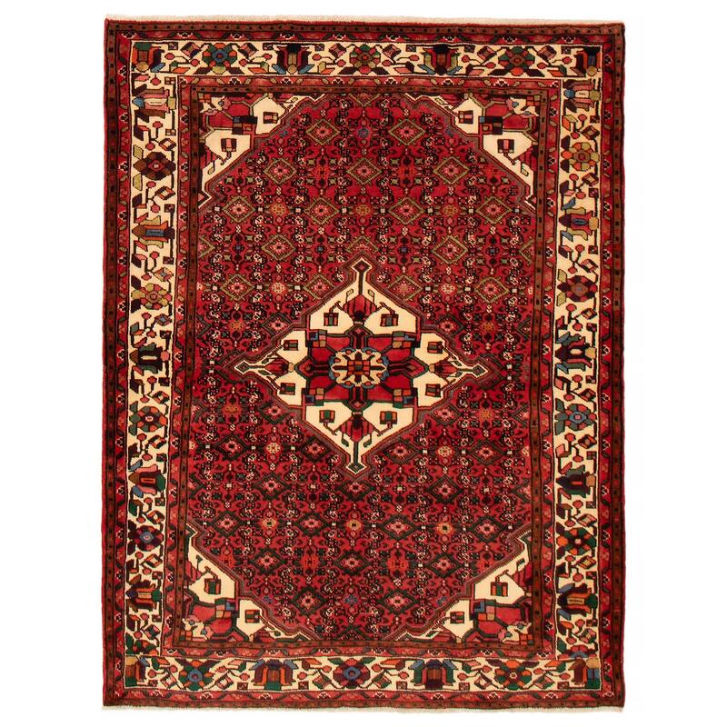 ECARPETGALLERY Hand-knotted Andelz Red Wool Rug - 5'0 x 6'6 - Red - 5'0 x 6'6