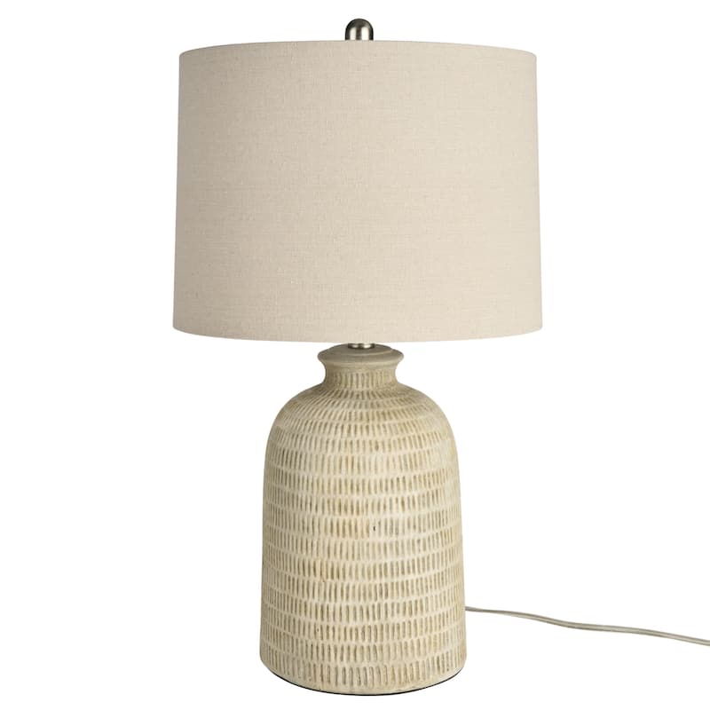 Nourison 24" Textured Ceramic Farmhouse Table Lamp