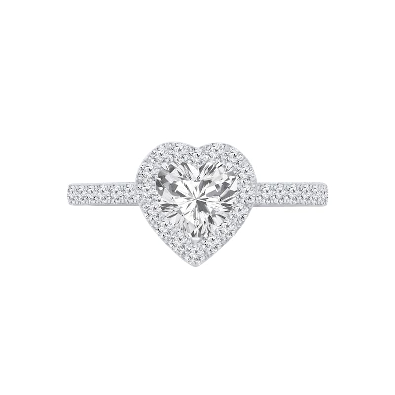 Auriya 14k Gold 1 1/4ctw Heart Shape Halo Diamond Engagement Ring (H-I, I1-I2) - White - 8.5
