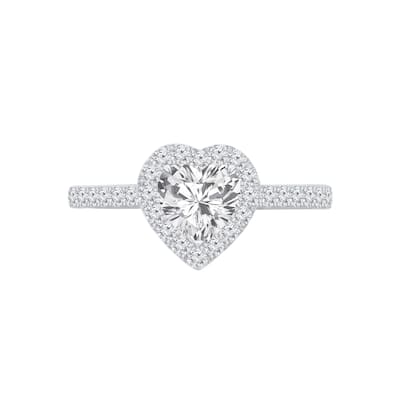 Auriya 14k Gold 1 1/4ctw Heart Shape Halo Diamond Engagement Ring (H-I, I1-I2)