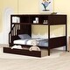 preview thumbnail 30 of 40, Stylish & Elegant Multi-function Twin over Full Bunk Bed with Shelfs, Staircase and 2 Drawers, Maximized Storage Space, Grey