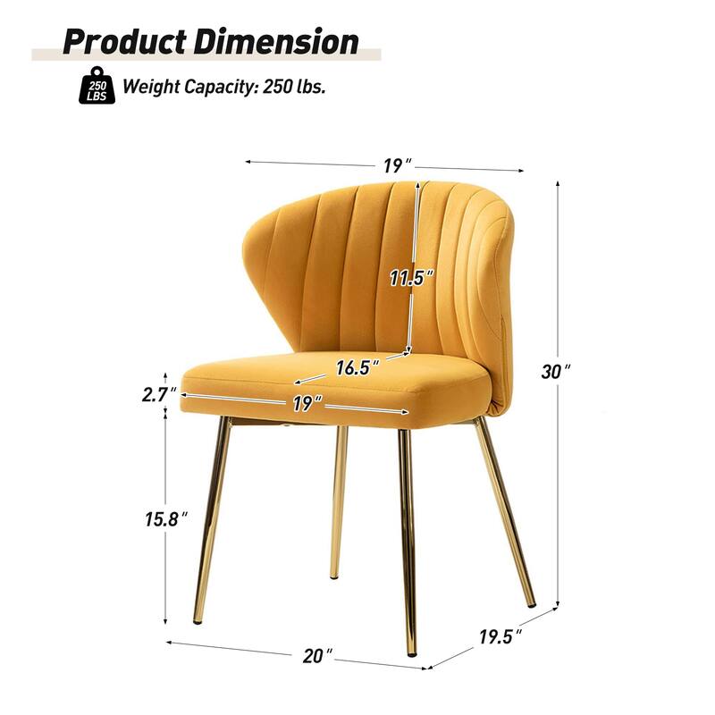Barbara Side Chair with Metal Base Set of 4 by HULALA HOME