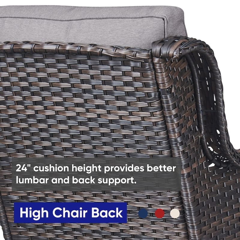 Gymojoy Patio Rattan Loveseat Sofa Outdoor Wicker Loveseat