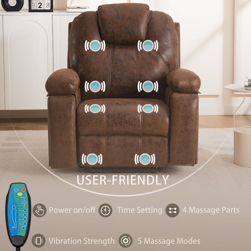 Oversized Power Lift Recliner Chair with Silent Electric Motor and Massage Function, Tool-Free Assembly