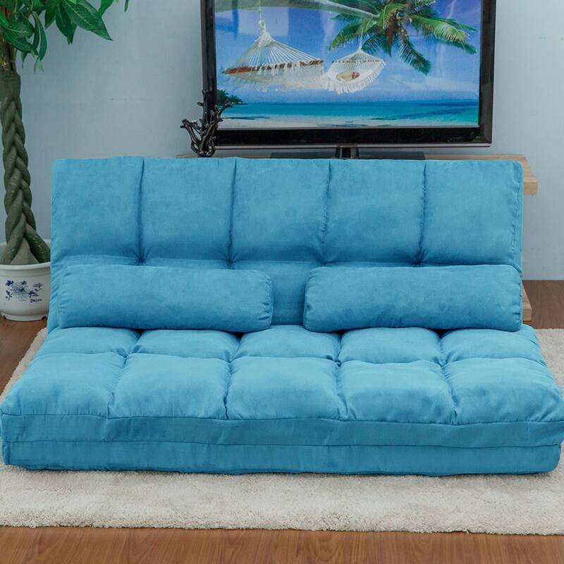 Chaise Lounge Sofa Floor Couch with Two Pillows