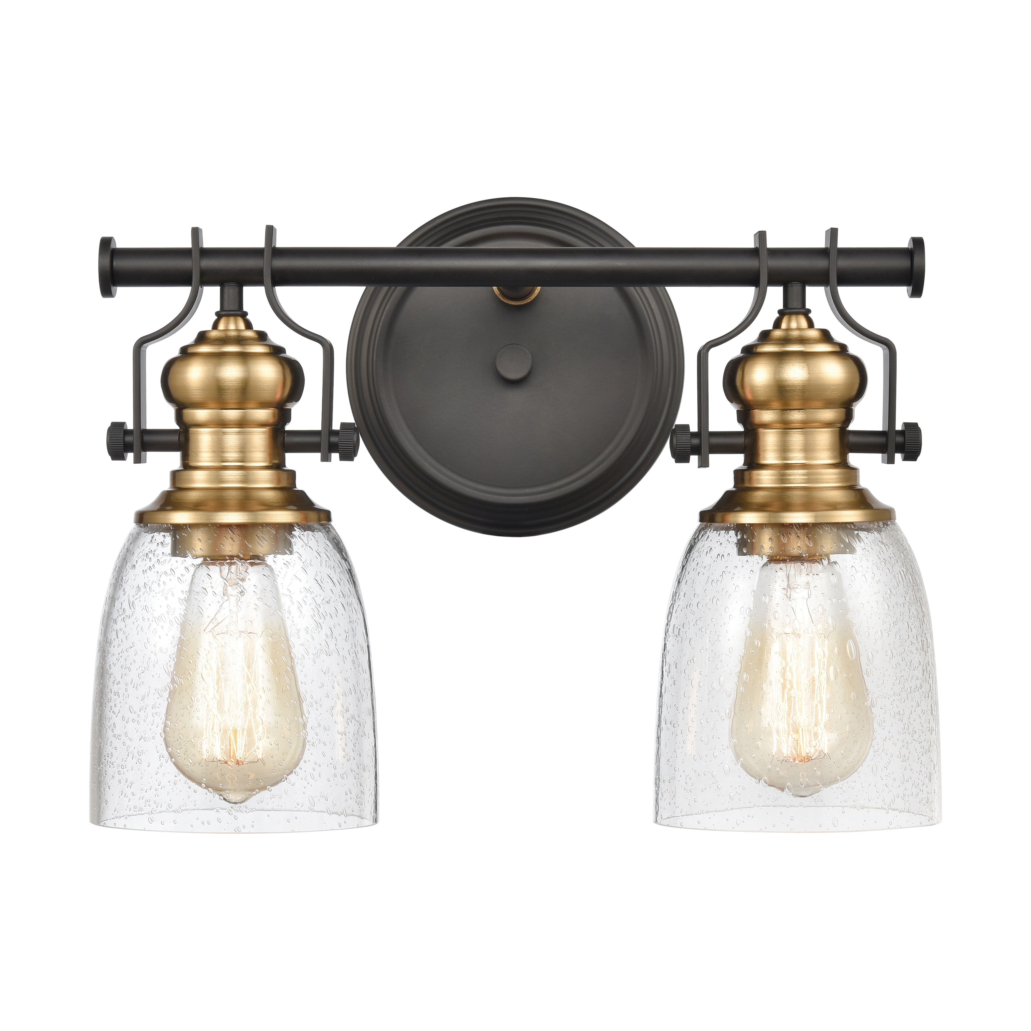 Elk Home Chadwick Oiled Bronze With Seedy Glass 2 Light Vanity Light
