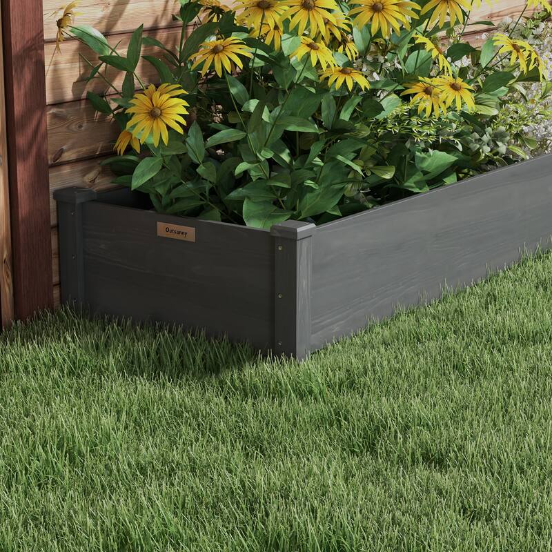 Elevated Planter Wooden Raised Garden Bed Kit with 2 Boxes