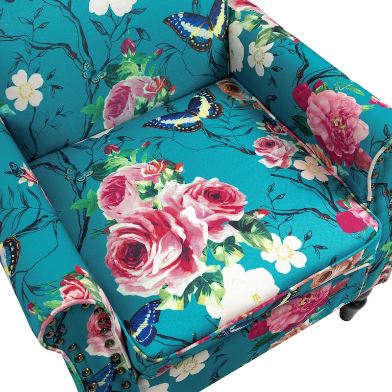 Mid-Century Modern Accent Chairs with Nailhead Trim