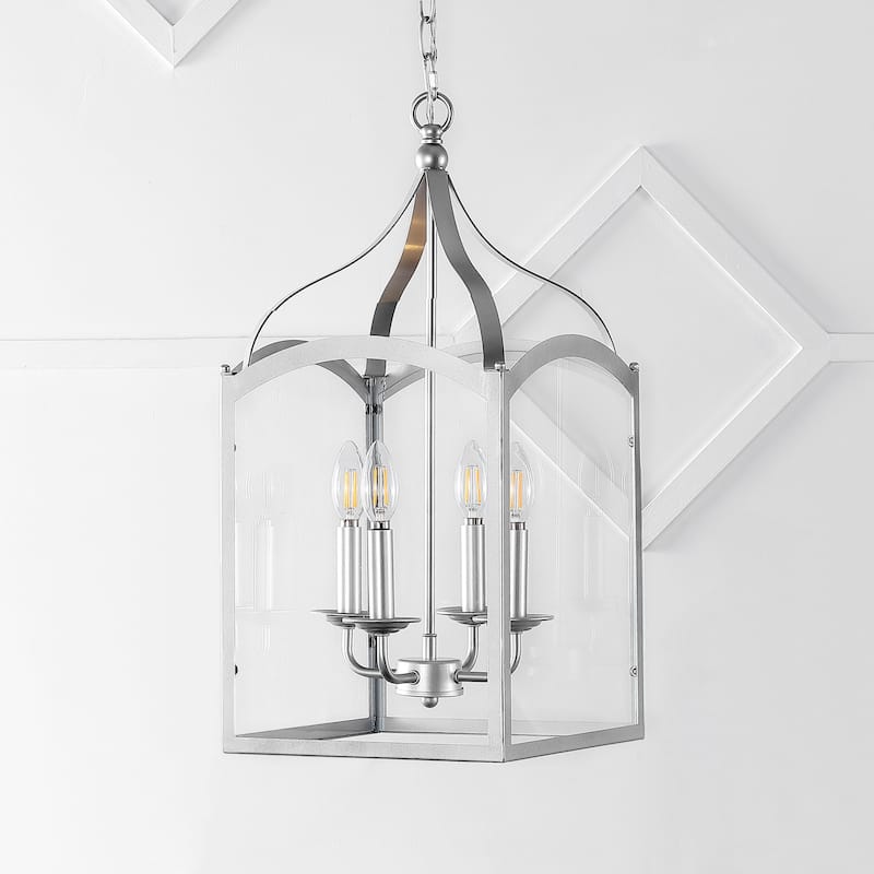 Ruth 11" 4-light Lantern Metal/Glass LED Pendant by JONATHAN Y