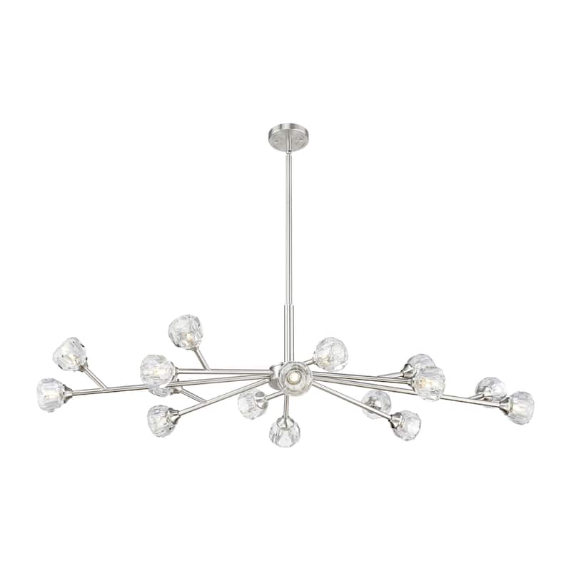 Innovations Lighting Downtown Urban - Aurora - 16 Light 48" Chandelier - Matte Black Finish - Clear Glass