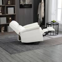 Aisword Coffee Extra Wide Breathable Leather Swivel Rocker Recliner Power Glider Chair With Solid Wood Armrests AD547P-0147307