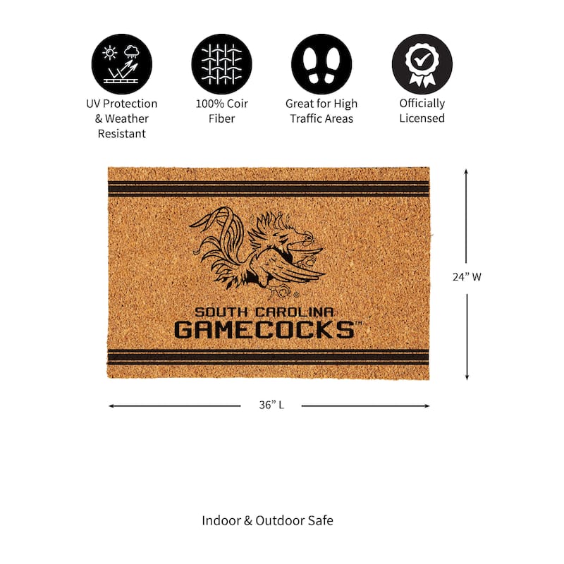 University of South Carolina Monochrome Indoor/Outdoor Coir Door Mat