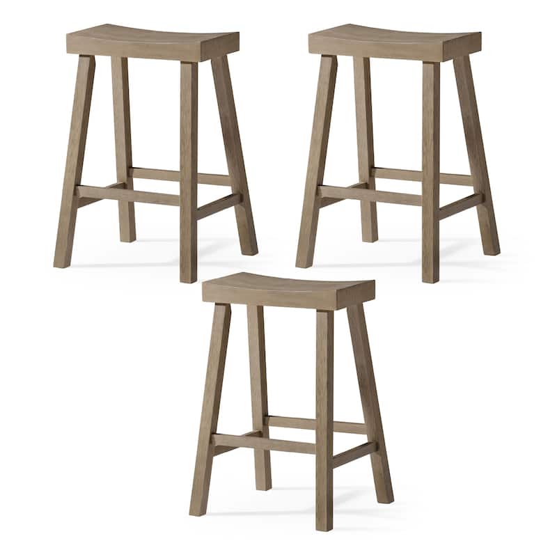 Maven Lane 27" Vincent Counter Height Kitchen Stool - N/A - Set of 3 - Antiqued Grey