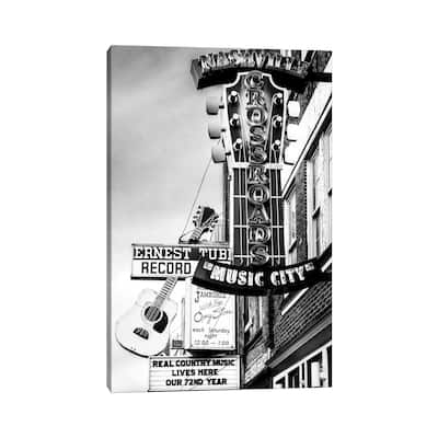 iCanvas "Nashville Music City Black And White" by Susanne Kremer Canvas Print
