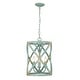 preview thumbnail 1 of 11, Golden Lighting Alcott 3-light Pendant in Antique Black Iron Antique Teal