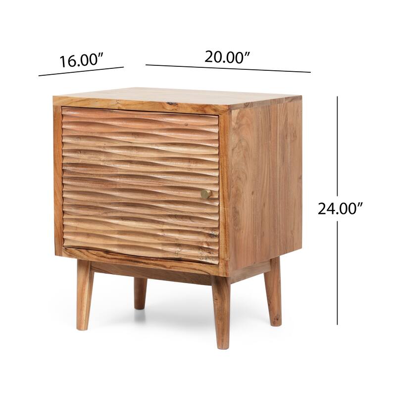 Classic 1-Door Bedside Cabinet - Compact Storage for Bedroom