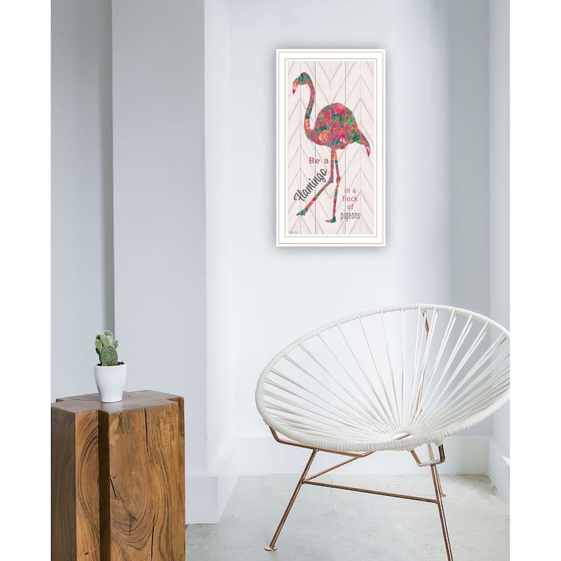 TrendyDecor4U "Be A Flamingo" Framed Print Wall Art