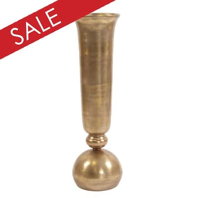 Allan Andrews Gold Oversized Trumpet Vase - 38H x 10W x 10D
