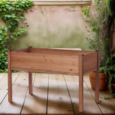 48" Elevated Wooden Garden Planter Box Outdoor Raised Bed for Vegetables and Flowers - 48" x 24" x 30" (L x W x H)