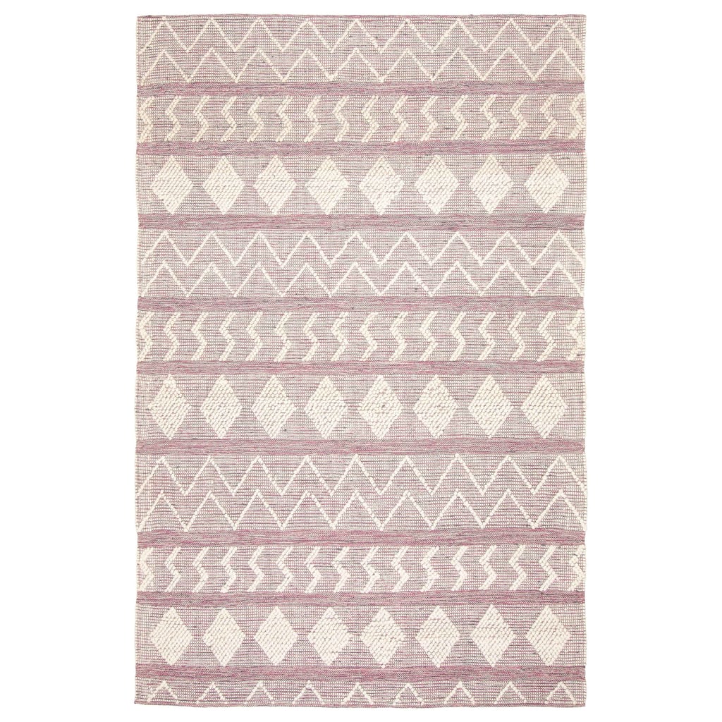 ECARPETGALLERY Braid weave Sienna Pink Wool Rug - 5'11 x 9'2