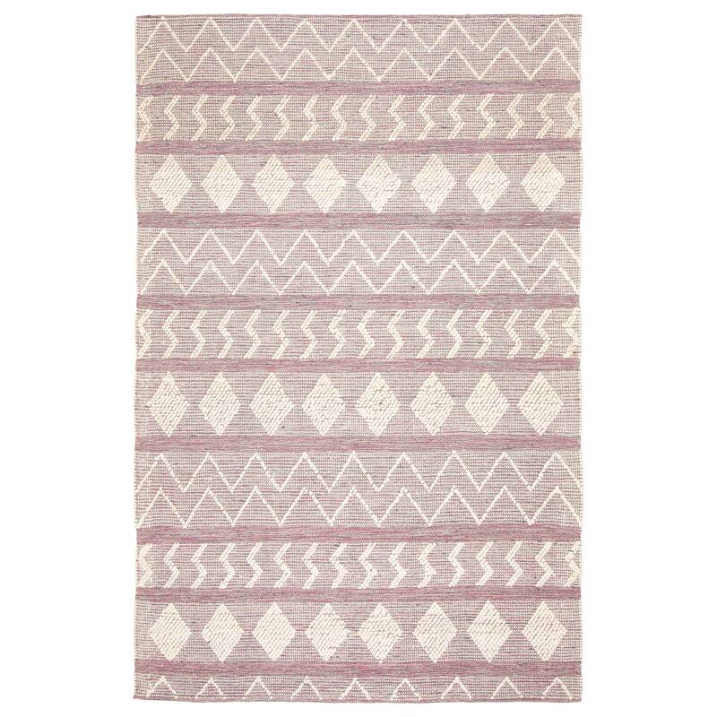 ECARPETGALLERY Braid weave Sienna Pink Wool Rug - 5'11 x 9'2 - Dark Pink - 5'11 x 9'2