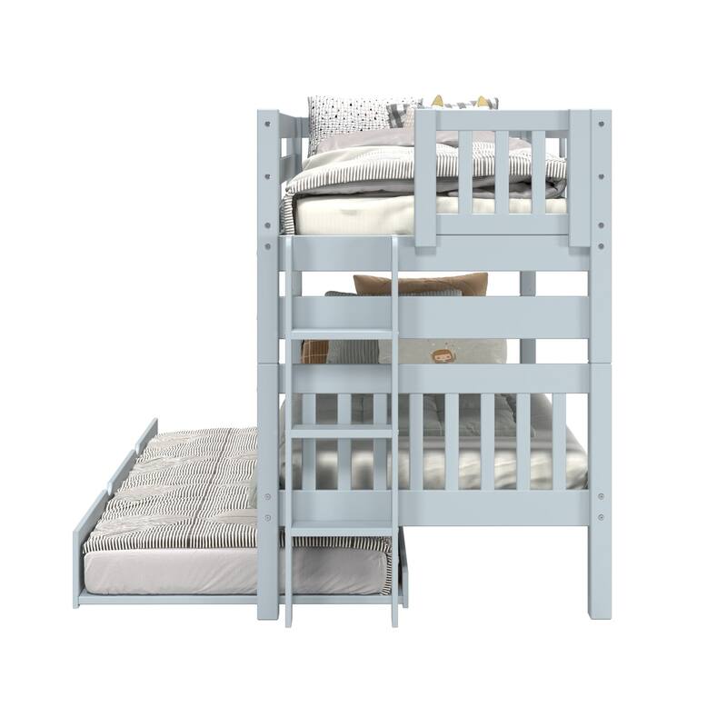 Taylor & Olive Trillium Twin over Twin Bunk Bed with Ladder, Trundle