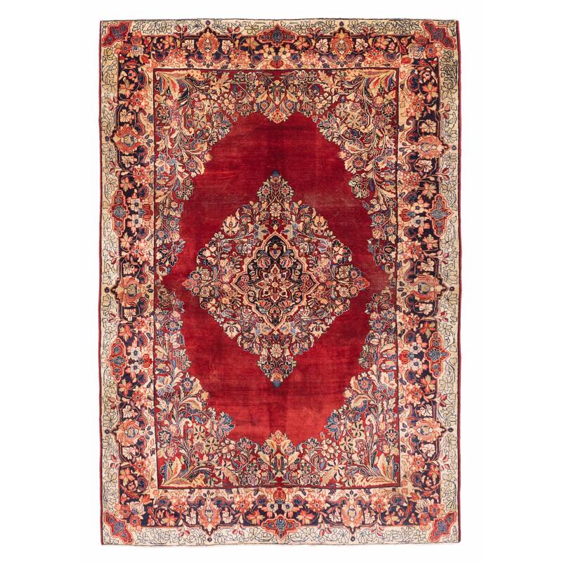 ECARPETGALLERY Hand-knotted Kayseri Red Wool Rug - 6'1 x 8'10