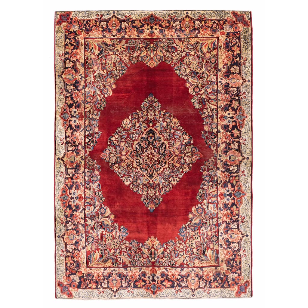 ECARPETGALLERY Hand-knotted Kayseri Red Wool Rug - 6'1 x 8'10