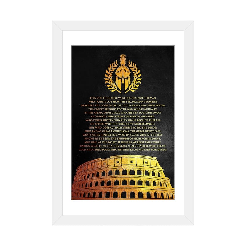iCanvas "The Man In the Arena" by Adrian Baldovino - White - 24x16x1