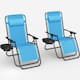 Homall Patio Zero Gravity Chair Lawn Lounge Chair with Pillow Set of 2 - Light Blue