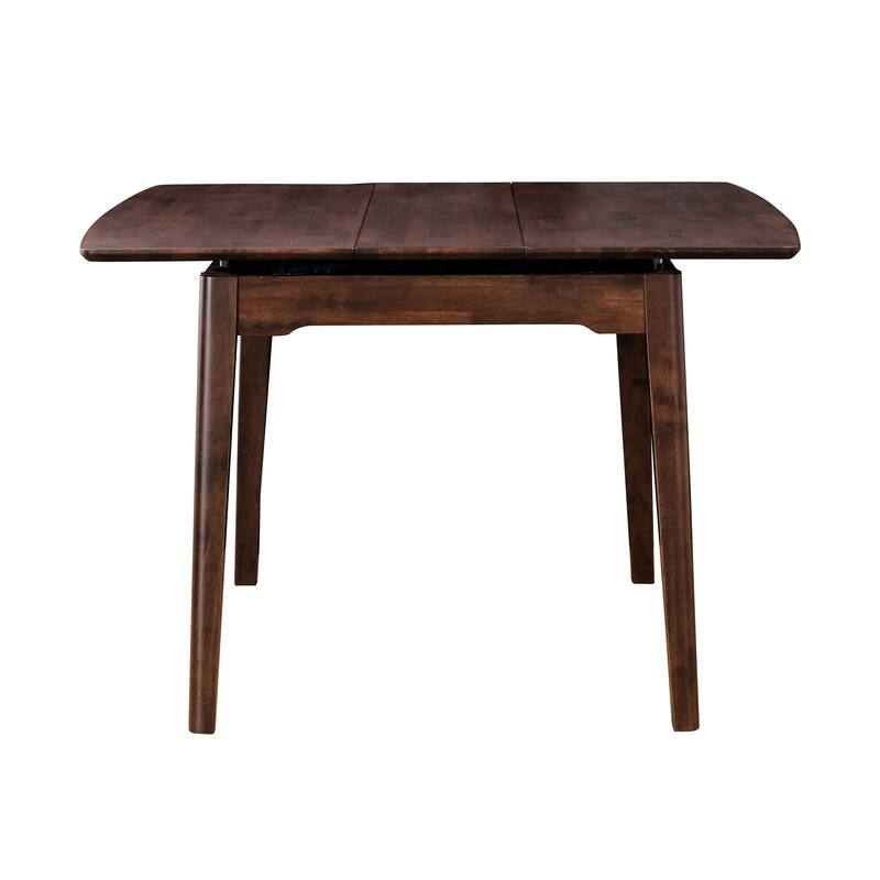 Furniture of America Abigail VIII Mid-Century Modern Rich Walnut Extendable Self-Storing 53-inch Counter Height Dining Table