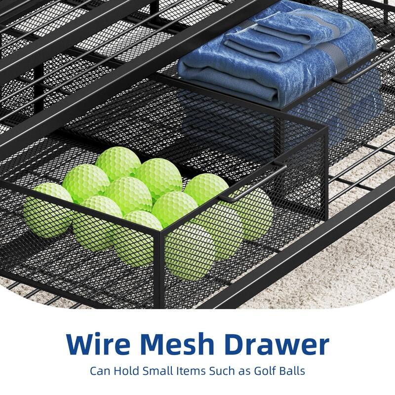 Moasis Portable Sports Rack Garage Organizer Sports Golf Storage Rack with Wheels