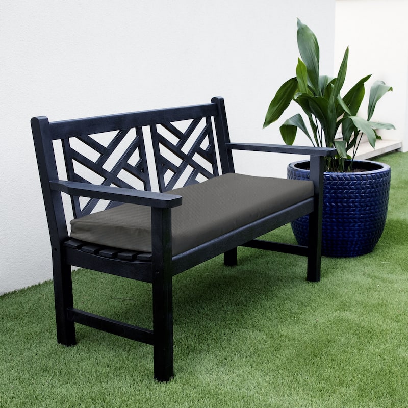 Sorra Home Outdura Solid Indoor/Outdoor Round-front Bench Cushion - 57 in x 16 in x 2 in - ETC Steel