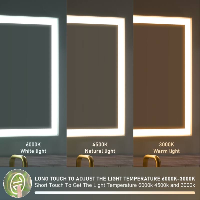 Wall Mounted Bathroom Heavy Duty Framed LED Mirror With bright light And And Memory Function