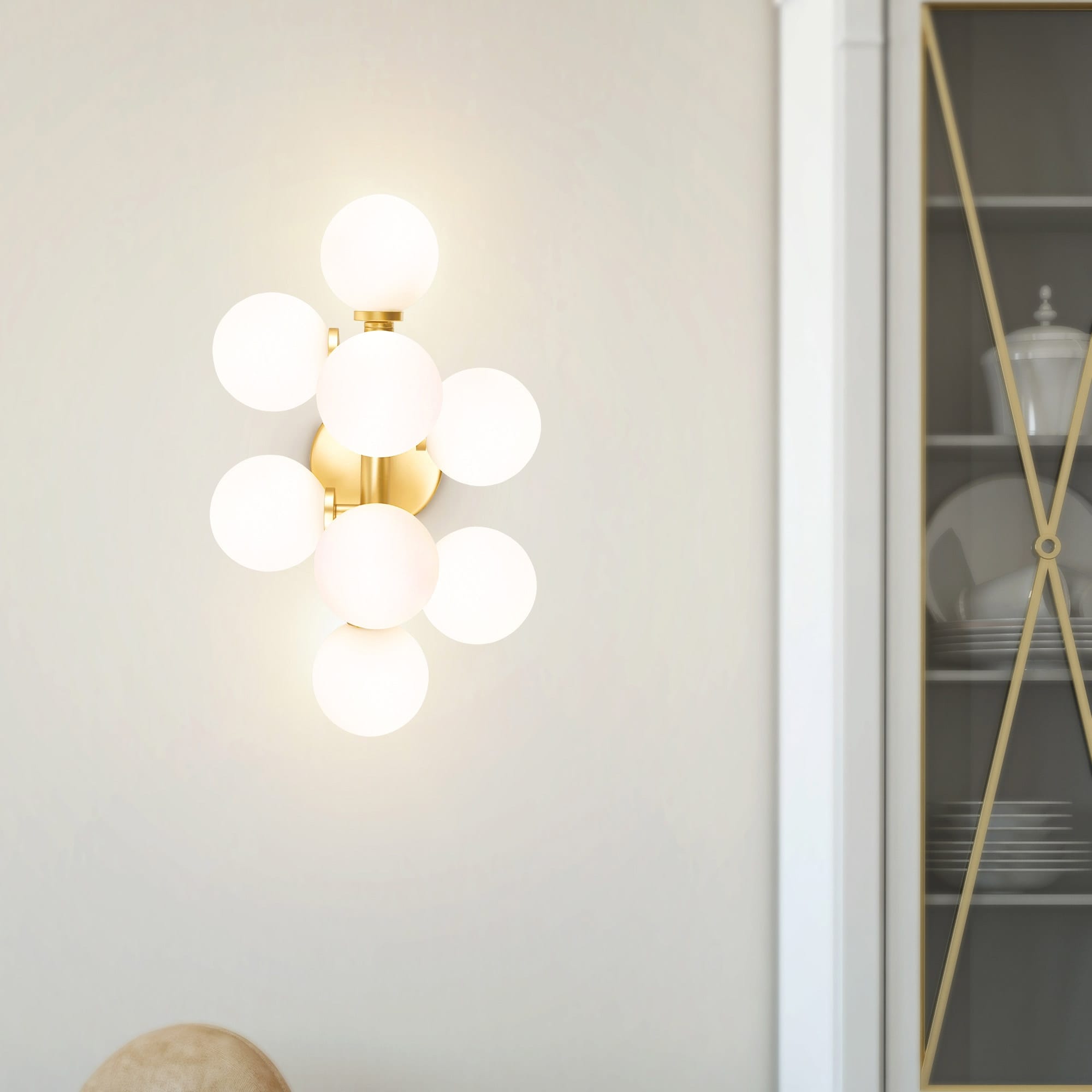 CWI Lighting Arya 8 Light Satin Gold Wall Sconce - Satin Gold