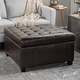preview thumbnail 33 of 51, Veronica Contemporary Tufted Leather Storage Ottoman by Christopher Knight Home