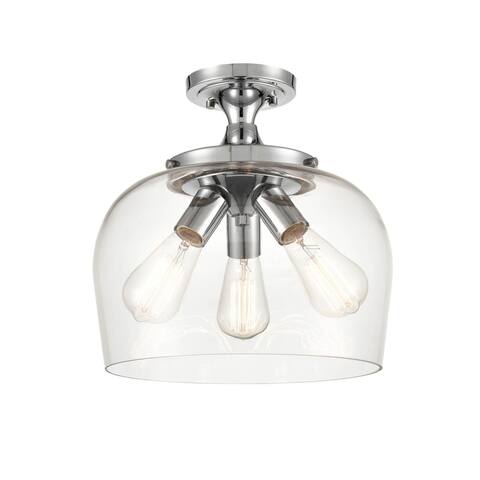 Millennium Lighting Ashford 3 Light Semi-Flush Ceiling Fixture in Multiple Finishes with a Clear Glass Shade
