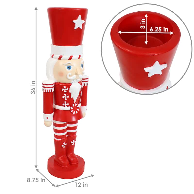 Alfonso the Indoor/Outdoor Christmas Nutcracker Statue - Red - 36"