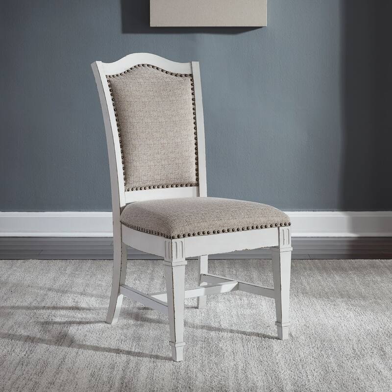 Abbey Park Antique White Upholstered Side Chair (Set of 2) - Antique White