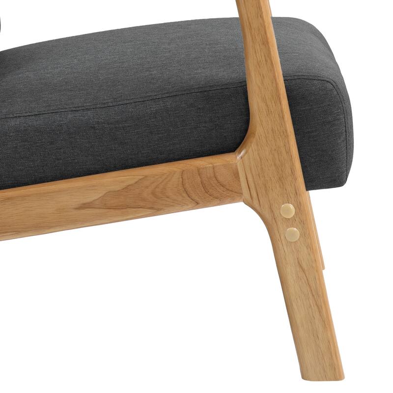 Mid-Century Modern Upholstered Accent Chair with Wood Frame