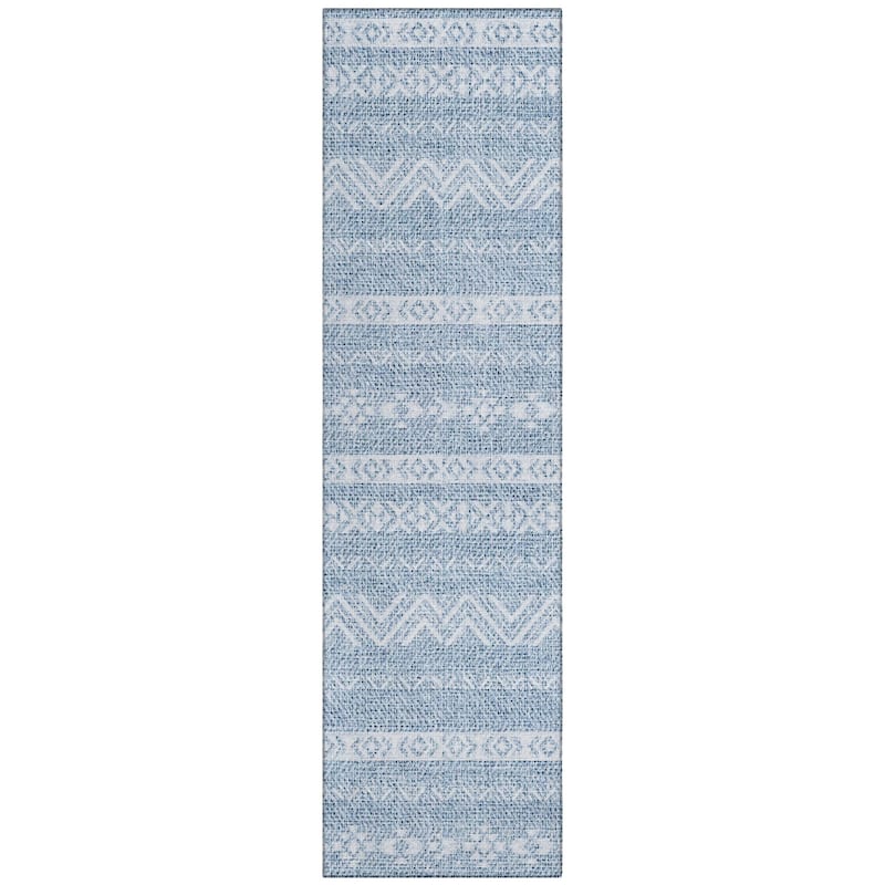 Machine Washable Indoor/ Outdoor Chantille Boho Stripes Rug