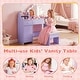 preview thumbnail 8 of 8, Gymax Kids Vanity Set Princess Pretend Play Makeup Desk w/ Cute