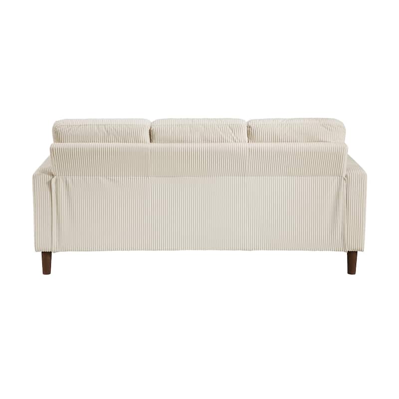 Caspian Corduroy 3-Piece Living Room Set - Wood Finish Exposed Feet