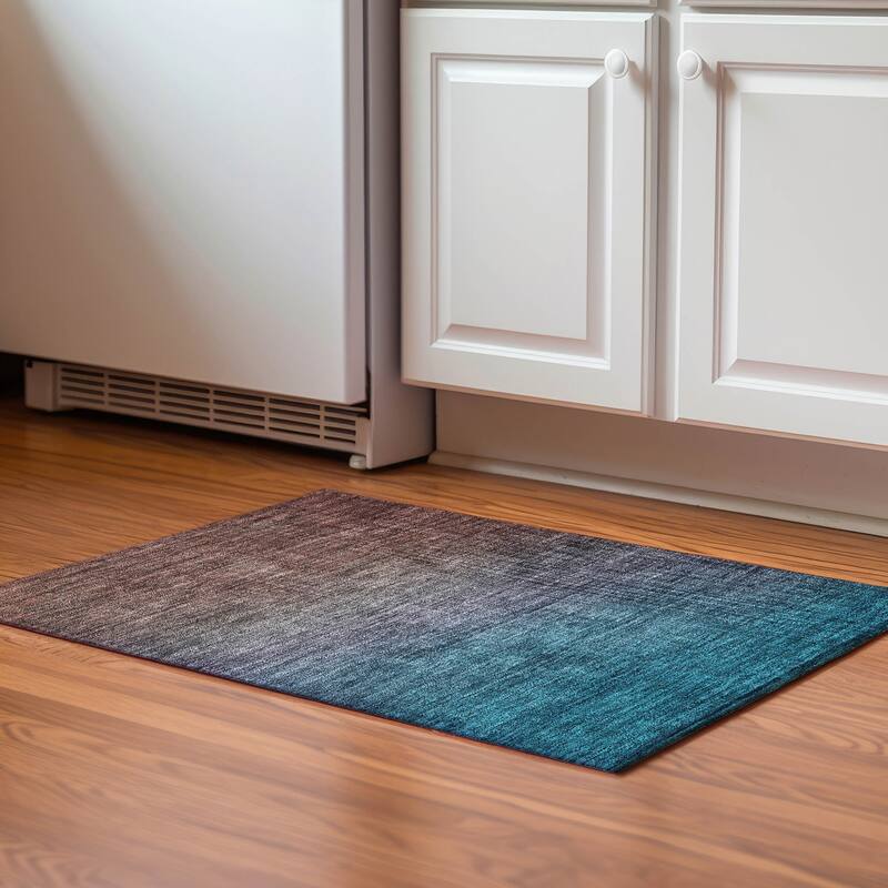 Premium Washable Super Soft Modern Ombre Mayfield Rug - Teal - 1' 8" x 2' 6" - Rectangle