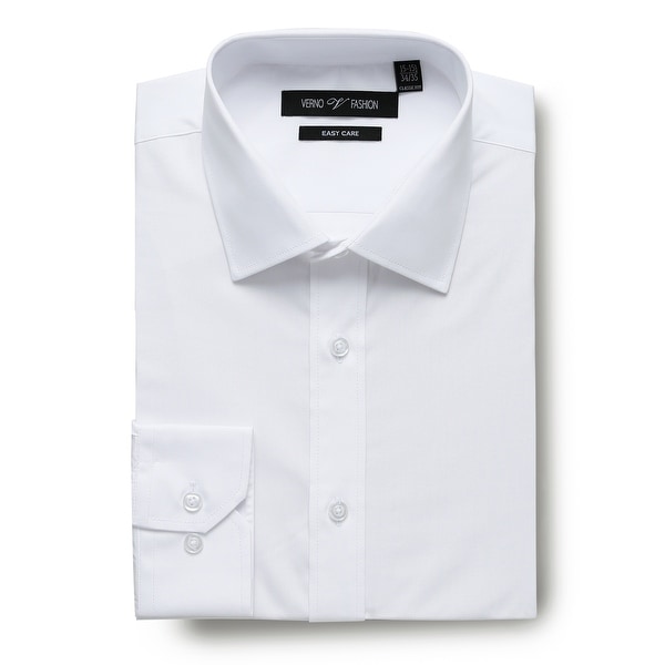 Men's Dress Shirts Easy Care Regular Fit 100% Cotton Solid Men Shirt. Opens flyout.