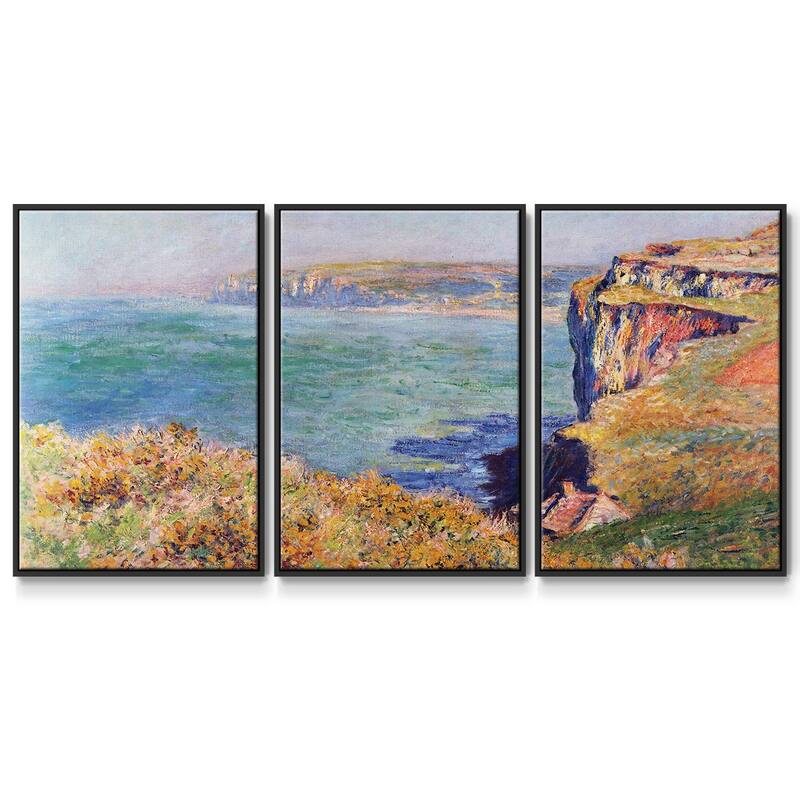 Cliffs at Varengeville by Monet - Multi Piece Framed Canvas