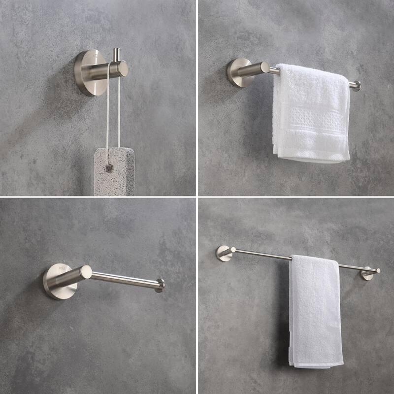 Circular 4-Piece Bathroom Hardware Set