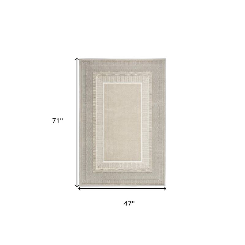 Fafup Power Loomed Geometric Modern Non Skid Stain Resistant Area Rug By HomeRoots - 71' X '47' X '0.39