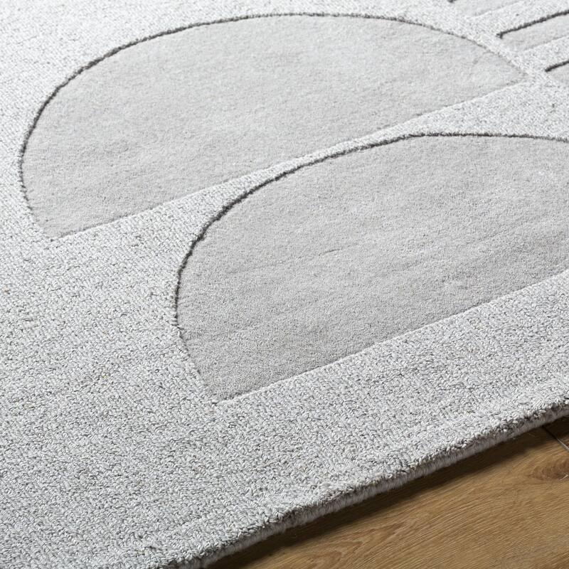 Ashlie Casual Solid Color Wool Area Rug